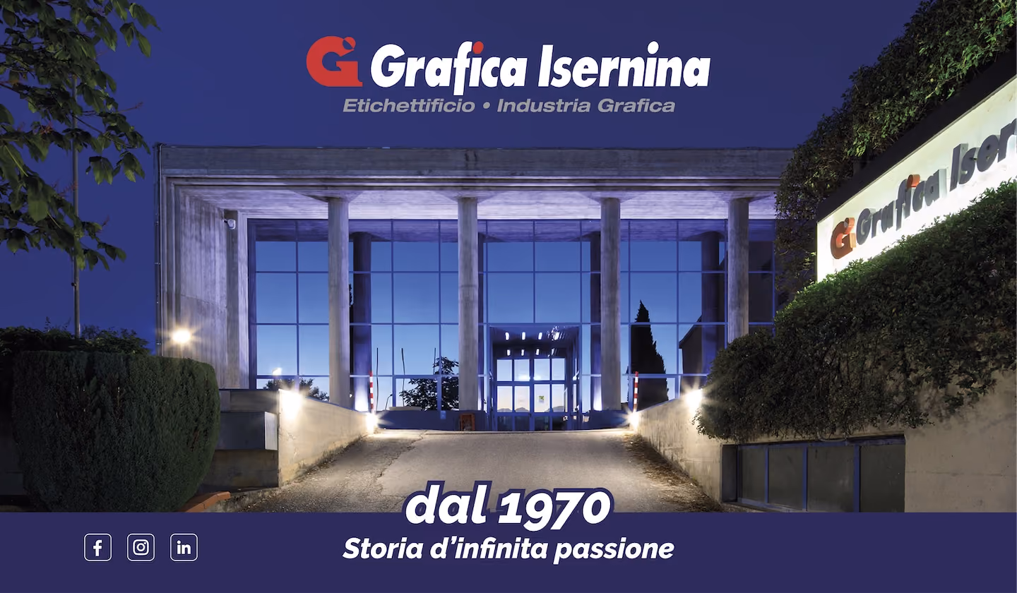 Lo stabilimento Grafica Isernina di notte — dal 1970, storia d’infinita passione